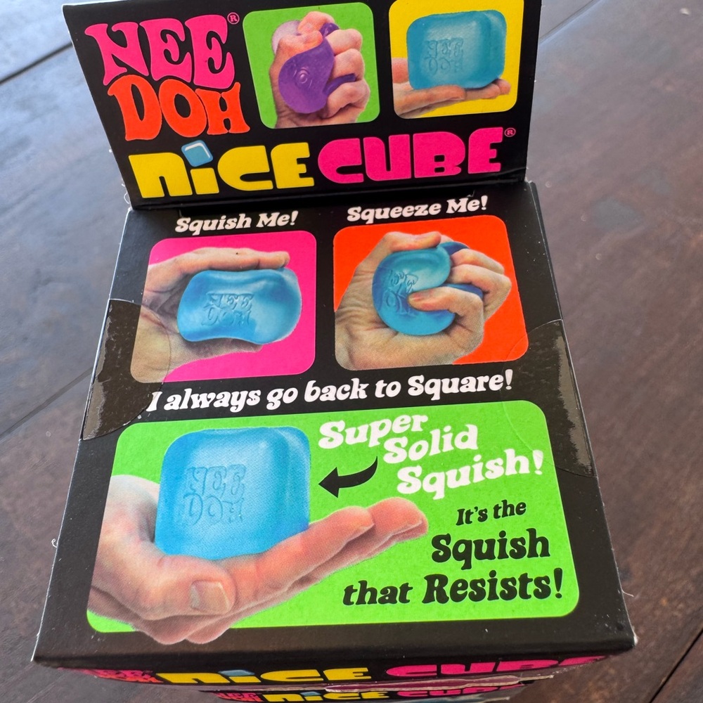Needoh.  ONE Blue Nice Cube Kids Squishy Toy. - Picture 3 of 4